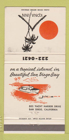 Matchbook Cover - Kona Inn San Diego CA WEAR 30 Strike
