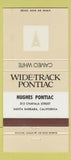 Matchbook Cover - Hughes Pontiac Santa Barbara CA Cameo White 30 Strike