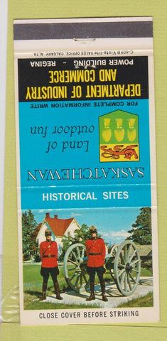 Matchbook Cover - Saskatchewan SK Tourism Historical Sites 30 Strike