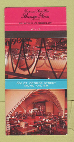 Matchbook Cover - Centennial Steak House Moncton NB 30 Strike