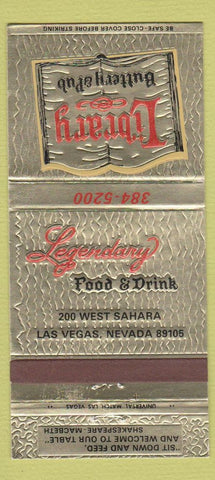 Matchbook Cover - Library Buttery Pub Las Vegas NV 30 Strike