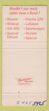 Matchbook Cover - 1967 Buick Faircloth Tampa FL girlie 30 Strike