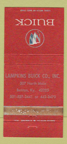 Matchbook Cover - Lampkins Buick Benton KY WORN 30 Strike