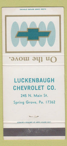 Matchbook Cover - Luckenbaugh Chevrolet Spring Grove PA 30 Strike