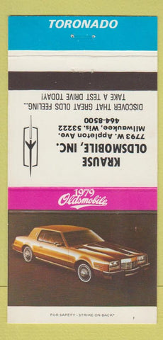 Matchbook Cover - Krause Oldsmobile Milwaukee WI Toronado 30 Strike