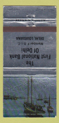 Matchbook Cover - First National Bank Delhi LA WEAR 30 Strike