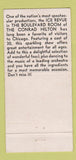 Matchbook Cover - Hilton Chicago IL Boulevard Room girlie WEAR 30 Strike