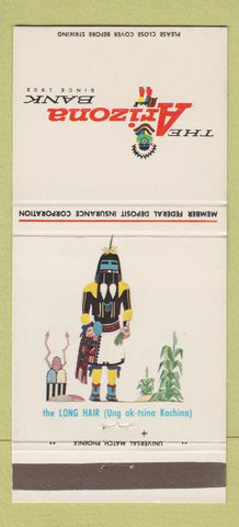 Matchbook Cover - Arizona Bank Long Hair Kachina 30 Strike