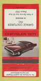 Matchbook Cover - 1971 Chrysler New Yorker La Malbaie QC 30 Strike