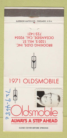 Matchbook Cover - 1971 Oldsmobile Oceanside CA Salesman's Photo? 30 Strike