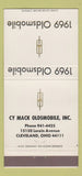 Matchbook Cover - 1969 Oldsmobile Cy Mack Cleveland OH 30 Strike