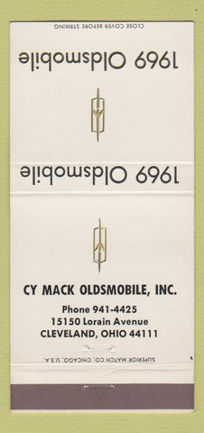 Matchbook Cover - 1969 Oldsmobile Cy Mack Cleveland OH 30 Strike