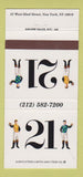 Matchbook Cover - 21 New York City 30 Strike