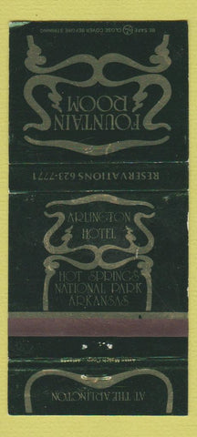 Matchbook Cover - Arlington Hotel Hot Springs National Park AR WEAR 30 Strike