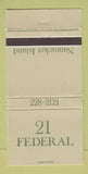 Matchbook Cover - 21 Federal Nantucket Island 30 Strike