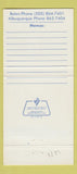 Matchbook Cover - 1st National Bank of Belen Albuquerque NM 30 Strike