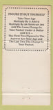 Matchbook Cover - 13 13 Club Wallace ID WEAR 30 Strike