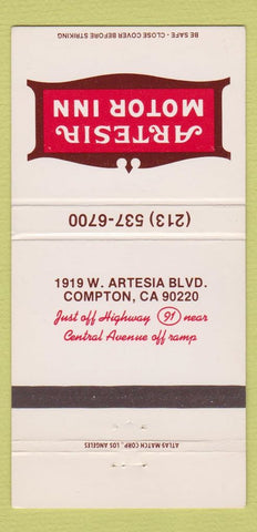 Matchbook Cover - Artesia Motor Inn Compton CA 30 Strike