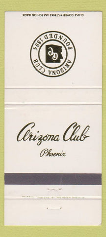 Matchbook Cover - Arizona Club Phoenix AZ 30 Strike