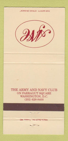 Matchbook Cover - Army Navy Club Washington DC 30 Strike