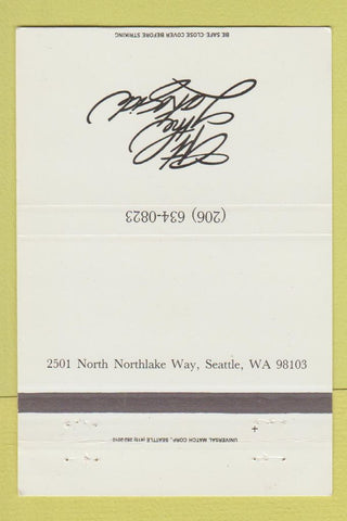 Matchbook Cover - At the Lakeside Seattle WA 40 Strike