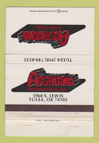 Matchbook Cover - Argentina International Tulsa OK WEAR 40 Strike