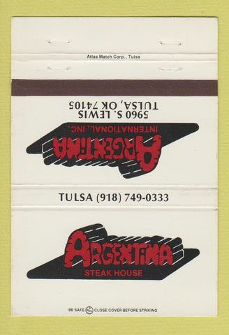 Matchbook Cover - Argentina International Steak House Tulsa OK 40 Strike