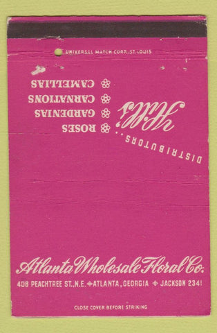 Matchbook Cover - Atlanta Wholesale Floral Flowers GA 40 Strike