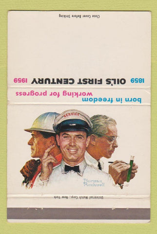 Matchbook Cover - 1959 Oil 100th Norman Rockwell 40 Strike