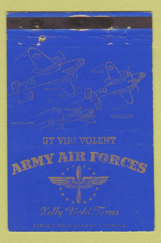 Matchbook Cover - Army Air Forces Kelly Field TX postcard 40 Strike