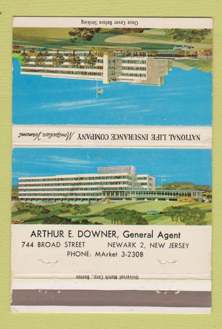 Matchbook Cover - Arthur Downer Insurance Newark NJ WORN 40 Strike