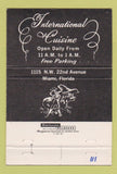 Matchbook Cover - Miamian Restaurant El Matador Miami FL 40 Strike