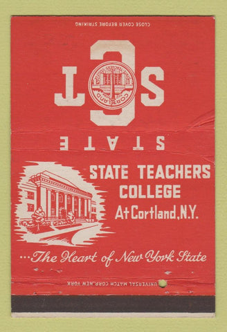 Matchbook Cover - State Teachers College Cortland NY WEAR 40 Strike