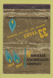 Matchbook Cover - Milwaukee Gas 1947 WI WEAR 40 Strike