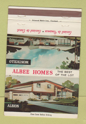 Matchbook Cover - Albee Homes Wescosville PA Lehigh 40 Strike