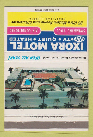 Matchbook Cover - Ixora Motel Homestead FL 40 Strike