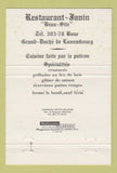 Matchbook Cover - Janin Restaurant Luxembourg 40 Strike