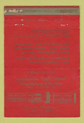 Matchbook Cover - Assumption High School East St Louis MO WORN 40 Strike