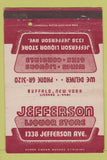 Matchbook Cover - Jefferson Liquor Store Buffalo NY 40 Strike