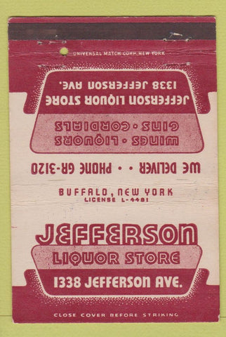 Matchbook Cover - Jefferson Liquor Store Buffalo NY 40 Strike