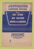 Matchbook Cover - Jefferson Liquor Store Buffalo NY 40 Strike