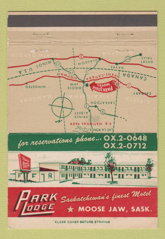 Matchbook Cover - Park Lodge Moose Jaw SK  40 Strike