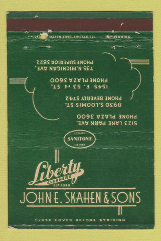 Matchbook Cover - Liberty Cleaners John Skahen Chicago IL 40 Strike