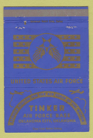 Matchbook Cover - Tinker Air Force Base Oklahoma City OK 40 Strike