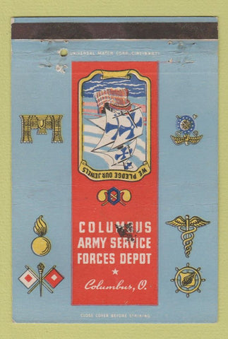 Matchbook Cover - Columbus Army Service Forces Depot Columbus OH  40 Strike