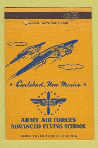 Matchbook Cover - Army Air Forces Flying School Carlsbad NM 40 Strike