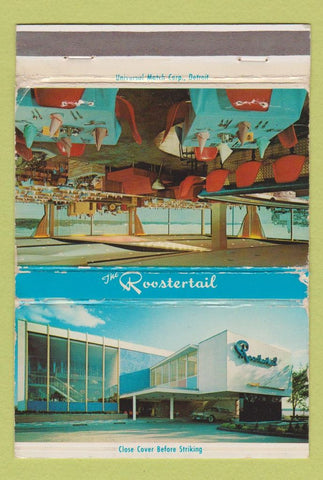 Matchbook Cover - Roostertail Detroit MI WORN 40 Strike