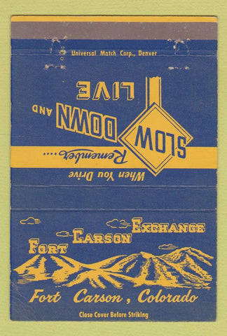 Matchbook Cover - Fort Carson Exchange Colorado WEAR 40 Strike
