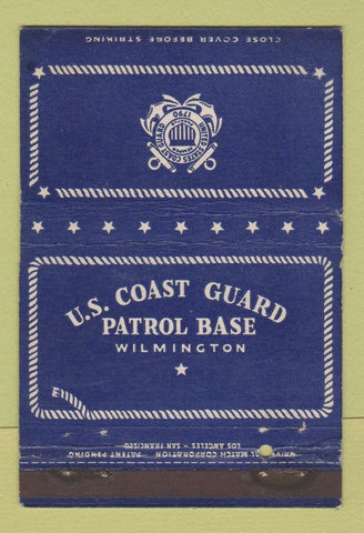 Matchbook Cover - US Coast Guard Patrol Base Wilmington DE 40 Strike