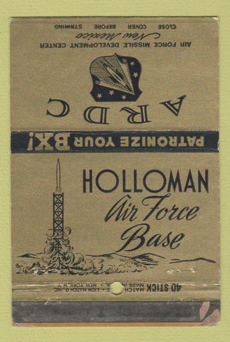 Matchbook Cover - Hoilloman Air Force Base NM POOR STRIKER 40 Stick